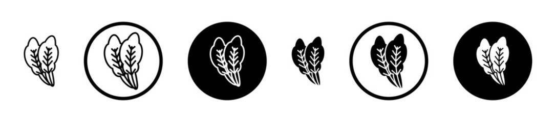 Lettuce icons set in black filled and stroke line style
