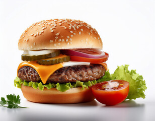 burger classic fast eating dinner in delicious food 