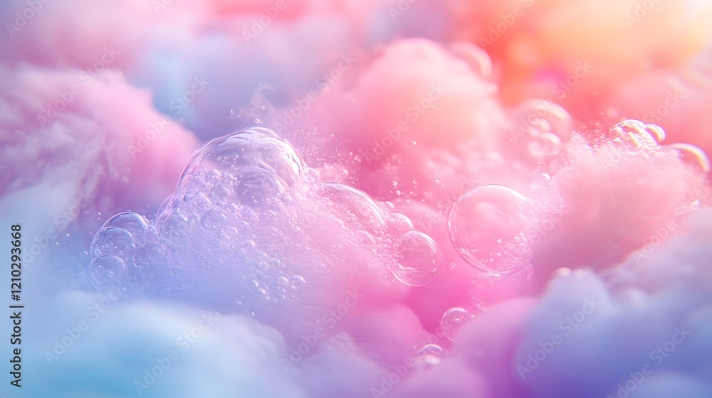 Poster captivating pastel gradient composition with soft fluffy textures and imaginative fantasy inspired e