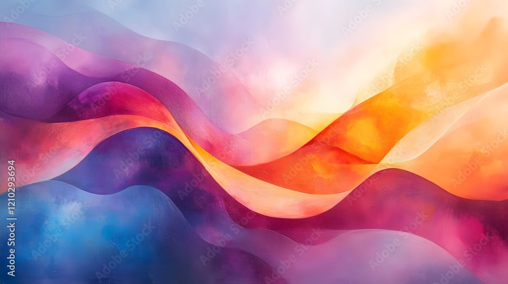 Poster soft vibrant pastel gradients flowing smoothly with luminescent ethereal shimmering details creating