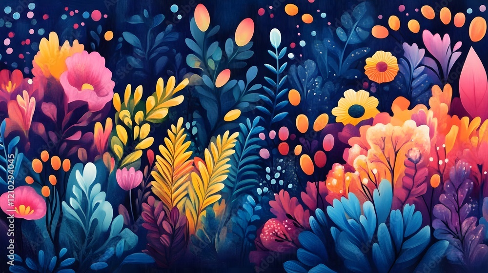 Poster visually striking gradient filled composition with flowing vibrant patterns imaginative playful form