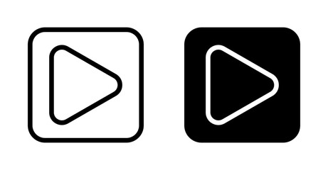 Play icons in black and blue set