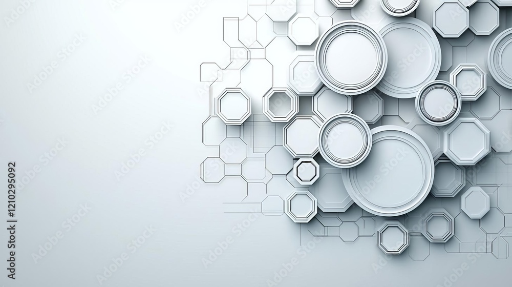 Poster background with geometrical shapes, abstract minimalist, subtle colouring , created using generative