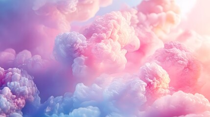 Fototapeta premium Fluffy whimsical pastel gradients with soft gentle light textures and imaginative youthful creative charm