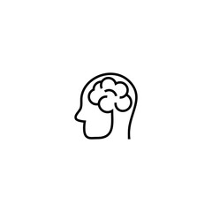 Human think brain icon isolated on white background