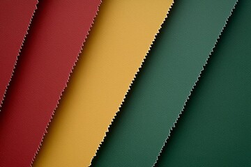 Black history month colors background. Red, green and yellow paper cut abstract composition. , isolated on white background,  , copy space for text,
