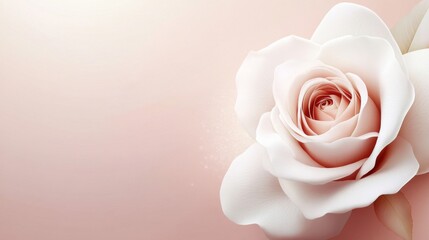 Delicate Pink and White Rose Blossom on Soft Background