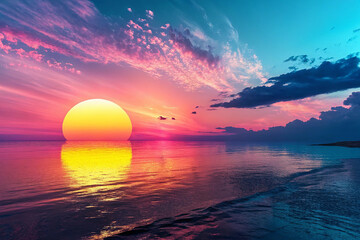 Sunset over the sea