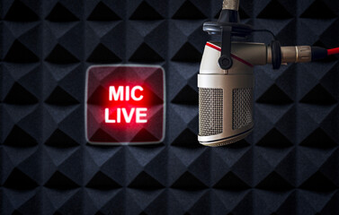 Professional microphone and on air sign