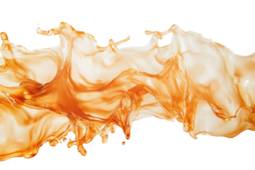 Splash of a transparent orange liquid on a white background PNG


