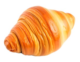 Freshly Baked Croissant with a Flaky and Golden Crust, Isolated on a White Background