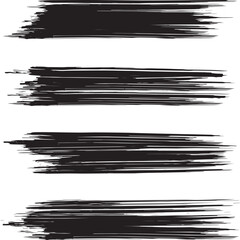 black brush strock set  and white background