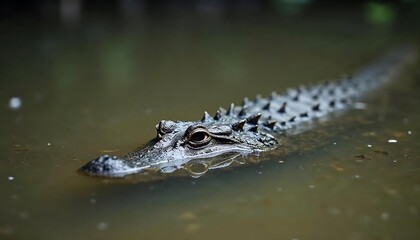 Fototapeta premium American Alligator in Murky Water Close Up