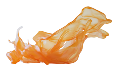 Splash of a transparent orange liquid on a white background PNG


