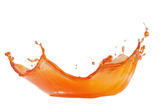 Splash of a transparent orange liquid on a white background PNG
- Powered by Adobe