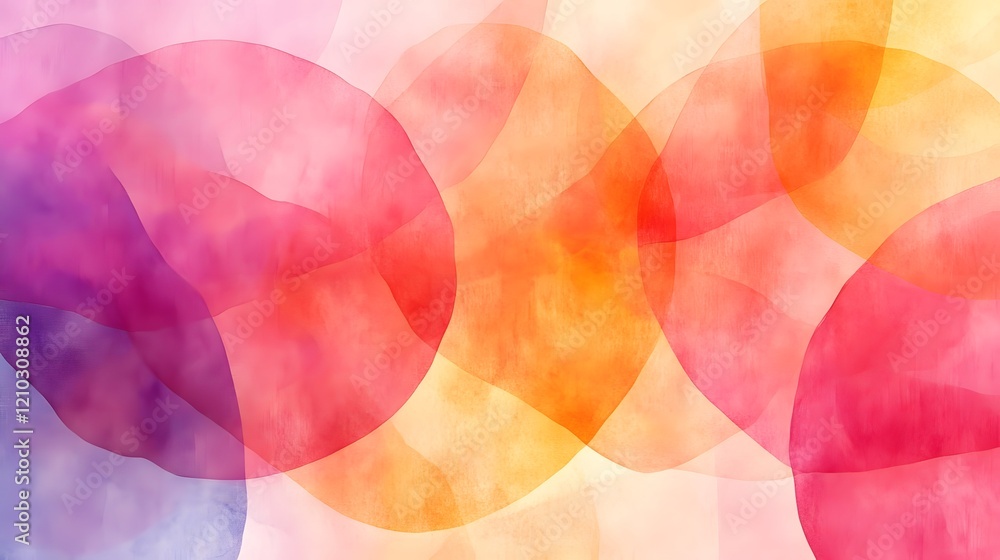 Poster imaginative watercolor abstract patterns featuring bright smooth gradients bold layered textures and