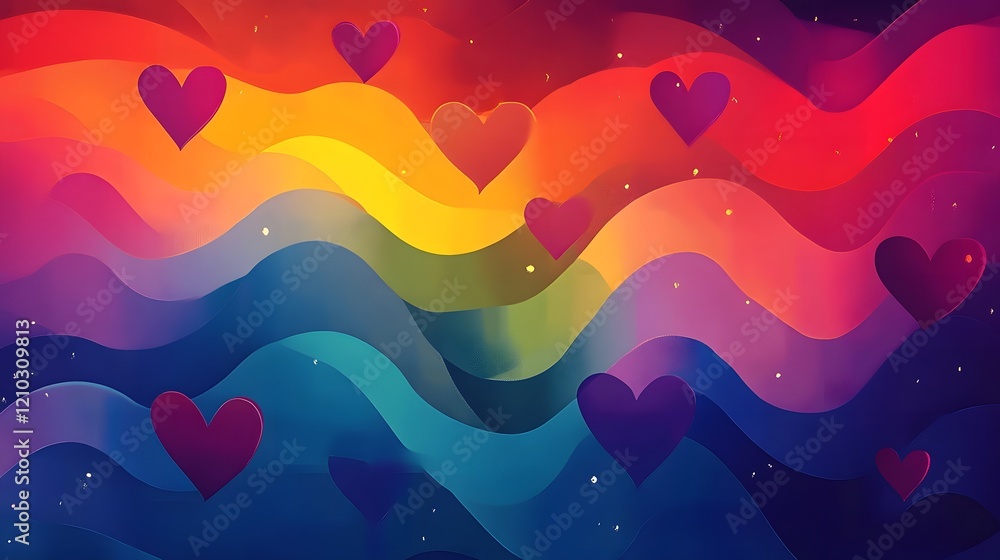 Poster a festive and vibrant abstract background featuring a blend of romantic abstract patterns and bold m