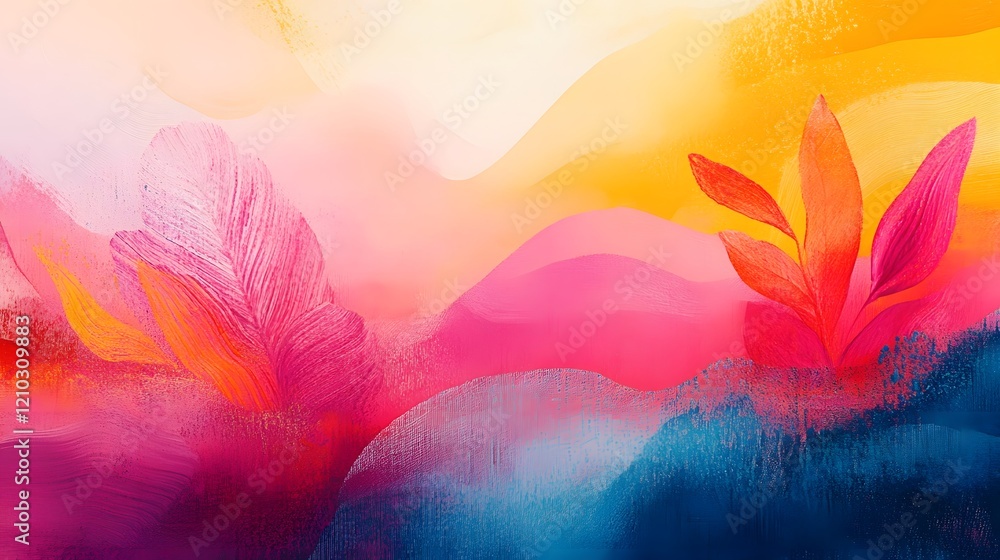 Poster soft and vibrant colorful featuring mesmerizing gradient patterns romantic festive designs and a mod