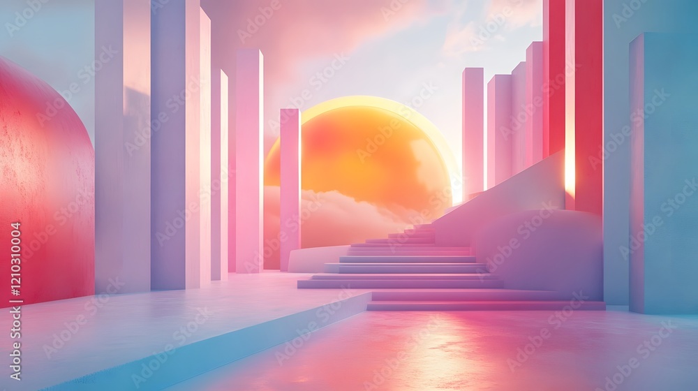 Poster vibrant and smooth gradient design with creative layers and a playful modern and imaginative aesthet