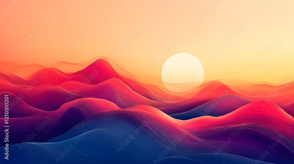 Poster mesmerizing vibrant gradient abstract digital artwork with bold layered textures and a modern playfu