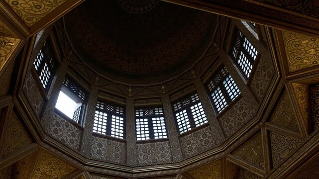 Building interior of nilometer on the Nile river in the Cairo, Egypt