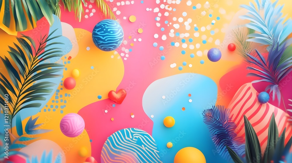 Aufkleber soft and vibrant colorful featuring romantic festive gradient patterns modern bold aesthetic and cha