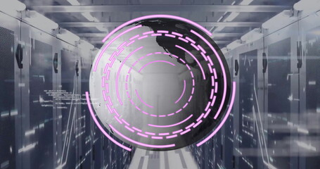 Image of data processing and scope scanning over computer servers