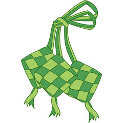Ketupat Illustration Element