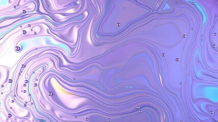 Fototapeta premium Background with swirling patterns of iridescent colors, resembling a mixture of oil droplets on water, holographic, prismatic, shimmering
