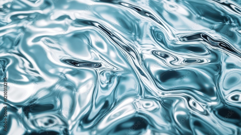 Poster elegant metallic blue surface with soft light reflections and a blurred effect, offering a sophistic