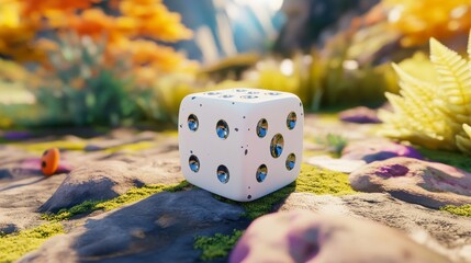 White 3d isolated realistic dice for casino game vector icon. Backgammon lucky cube roll with 1, 6 or two dot number. Random rolling square luck choice for poker gaming entertainment illustration