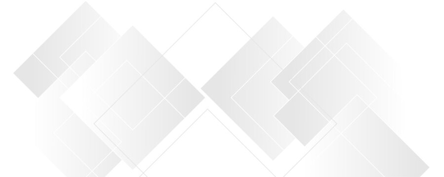 Modern and minimal concept white and gray abstract square pattern background. Elegant  geometric background with copy space template design for business, presentation, banner.