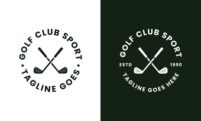 Golf club circular stamp logo emblem design
