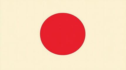 A Red Circle on a Cream Background Represents Japan