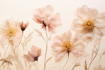 Real pressed peony flowers blossom petal plant