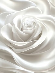 Elegant White Rose Botanical Studio Realistic Photography Soft Light Close-Up Nature's Beauty
