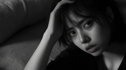 Obraz premium Emotional Intensity: A Contemplative Portrait