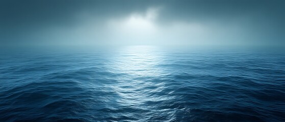 Obraz premium Serene ocean scene with soft light.