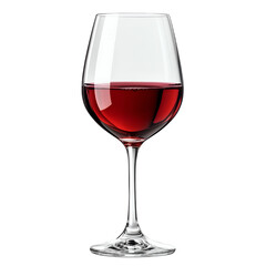 Elegant glass of red wine close up studio shot isolated transparent background