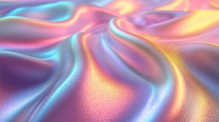 Obraz premium Iridescent fabric folds, pastel background, texture, design