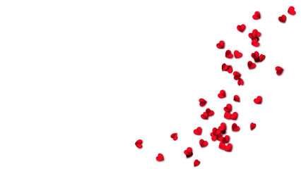 Hearts seamless pattern. Heart shaped rose petals fall. Heart paper confetti. Vector eps 10 illustration. Red color. Romantic floral background. Love backdrop. 14 February Valentine's Day.