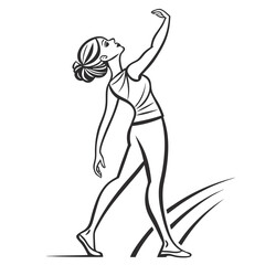 ballerina logo, black outline, vector graphic, transparent background
