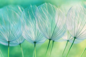 Serene Aqua Dandelion Seeds Nature Photography Print