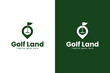 Golf location logo design template vector illustration idea