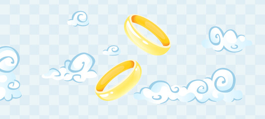 Vector golden ring. Shiny wedding ring. Isolated. Eps10 illustration. Realistic 3d icon design.
