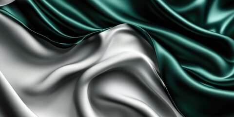 Fototapeta premium Elegant Waves of a Fluttering Flag