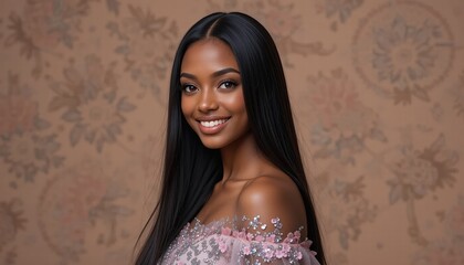 Fototapeta premium Photo of a beautiful woman smiling casually
