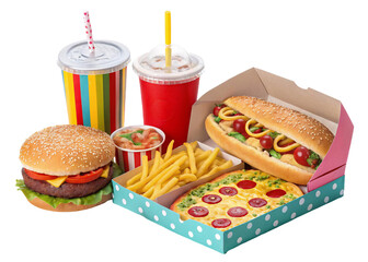 Juicy beef burger with sesame seed bun lettuce red onion and french fries served with ketchup a delicious fast food meal