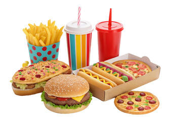 Juicy beef burger with sesame seed bun lettuce red onion and french fries served with ketchup a delicious fast food meal