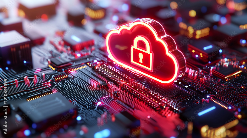 Poster ai-generated cloud security solutions digital infrastructure technology innovation virtual environme